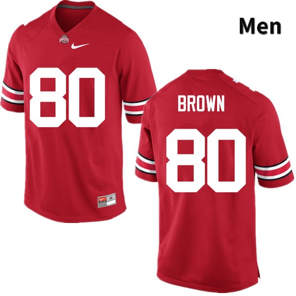 Ohio State Buckeyes Noah Brown Men's #80 Red Game Stitched College Football Jersey